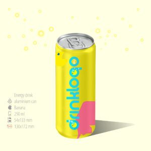 250 ml energy drink banana original premium aluminium can logo bevereges logo private label logo made in poland