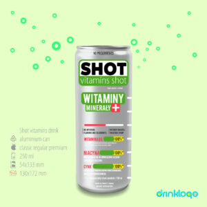 Shot vitamin 250 ml private label drink classic original premium aluminium can logo tropical lime mohito lemon